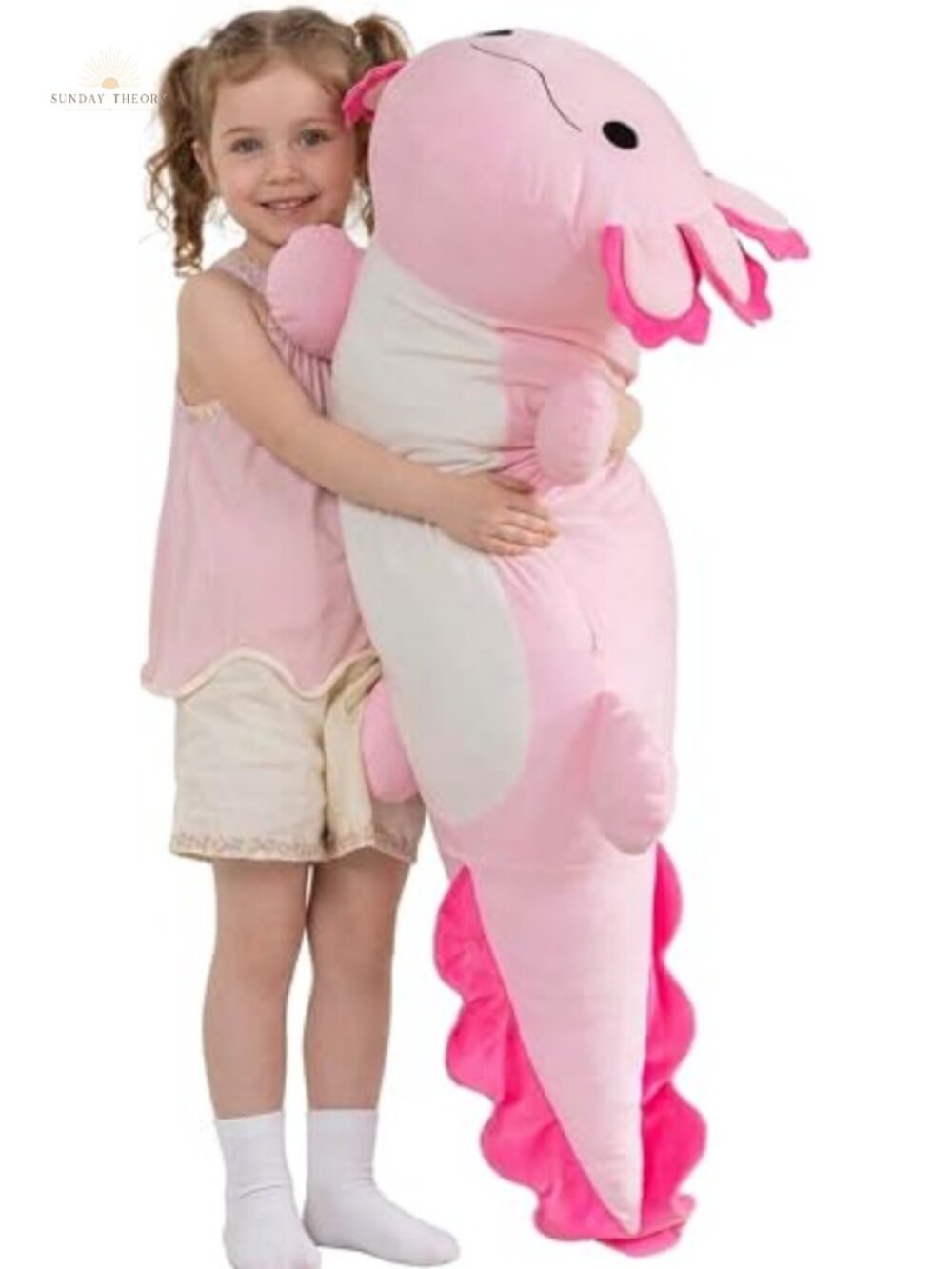 Giant 47 Inch Axolotl Stuffed Animal Plush Pillow, Soft Polyester Body Pillow,